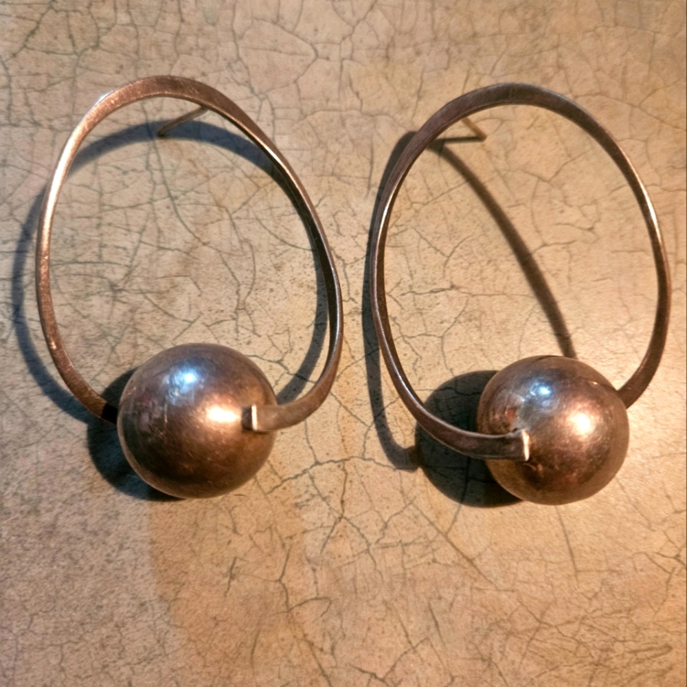 TAXCO VINTAGE UNIQUE, LARGE ABSTRACT EARRINGS. REALLY SPECIAL ❤️